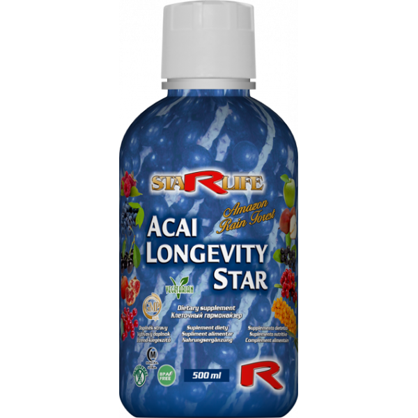 Acai longevity - směs šťávy z plodů acai, maqui a granátového jablka, antioxidant pro vitalitu a energii