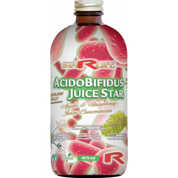 Acidobifidus juice star - Tekuté probiotikum  s kulturami  Lactobacillus acidophilus, Bifidus a Bulgaricus pro zdravé zažívání