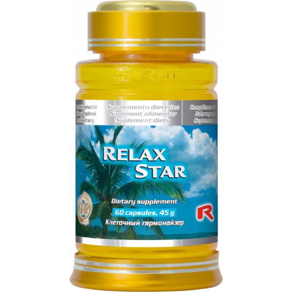 Relax star - chmel, schizandra a  vitamíny B , C pro podporu nervového systému a pocit pohody