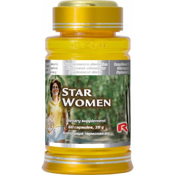 Star Women - Bylinný produkt pro ženy v období menstruace a klimaktéria, s lotosem, heřmánkem a zinkem