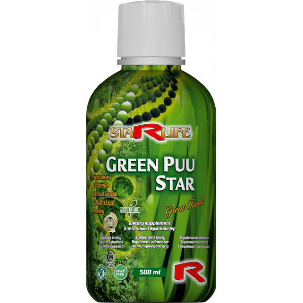 Green Puu star - Chlorella dodá vitalitu, spirulina pro kontrolu hmotnosti, vojtěška pro krásné vlasy a nehty
