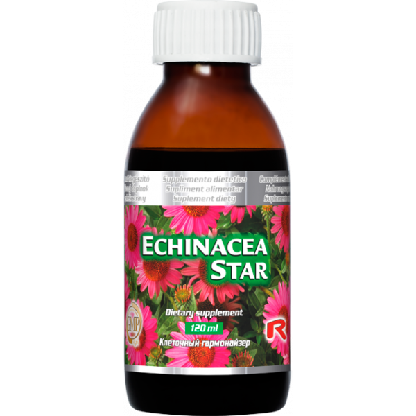 Echinacea star - sirup s Echinaceou pro podporu imunity, třapatka na průdušky, hrtan, krk  a hlasivky