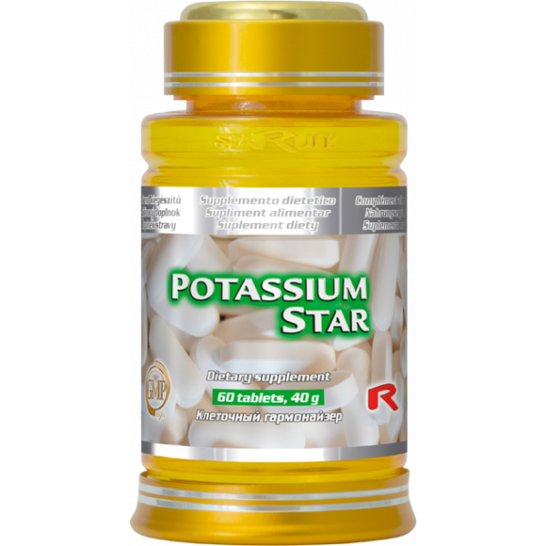 Potassium star - draslík, pro správnou činnost svalů a nervového systému, udržení  správného krevního tlaku
