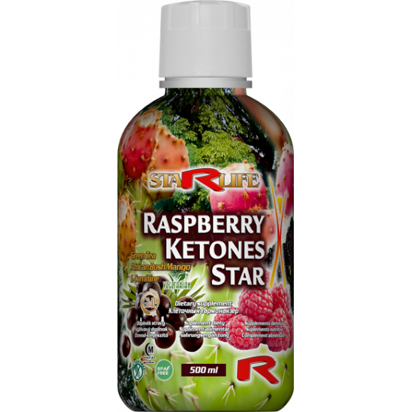 Rasberry ketones star - Černé maliny, Acai a Nopál pro kontrolu hmotnosti, zelený čaj pro koncentraci
