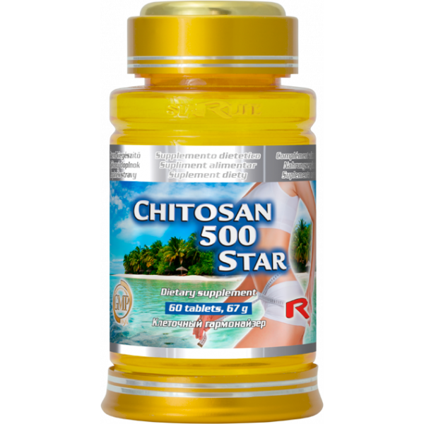 Chitosan 500 star doplněk redukčních diet, má vazební schopnost na tuky